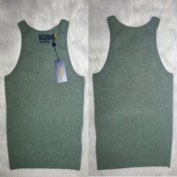 NWT|Polo Ralph Lauren 100% Cashmere Lovette Heather Tank Top, SMALL - Picture 6 of 10